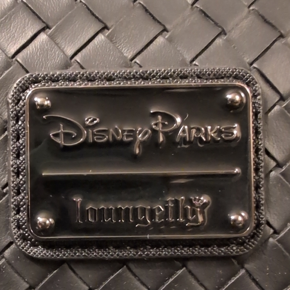Loungefly Disney Parks Mickey Black Woven Backpack Like New (Wallet In Closet) - Picture 2 of 8